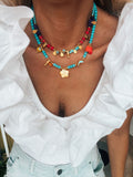 Turquoise beaded summer Fish necklace