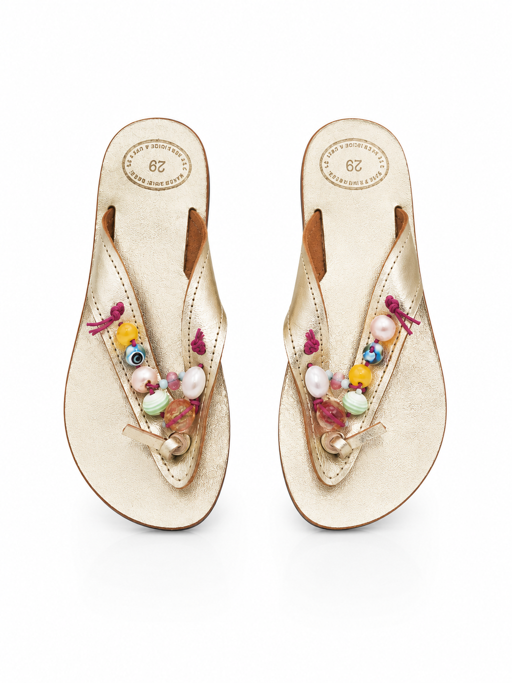 Kids Sandals - Gold Bejeweled