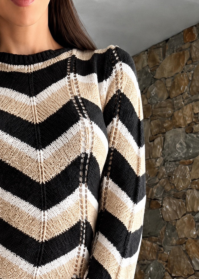 Spetses Black gold knit dress