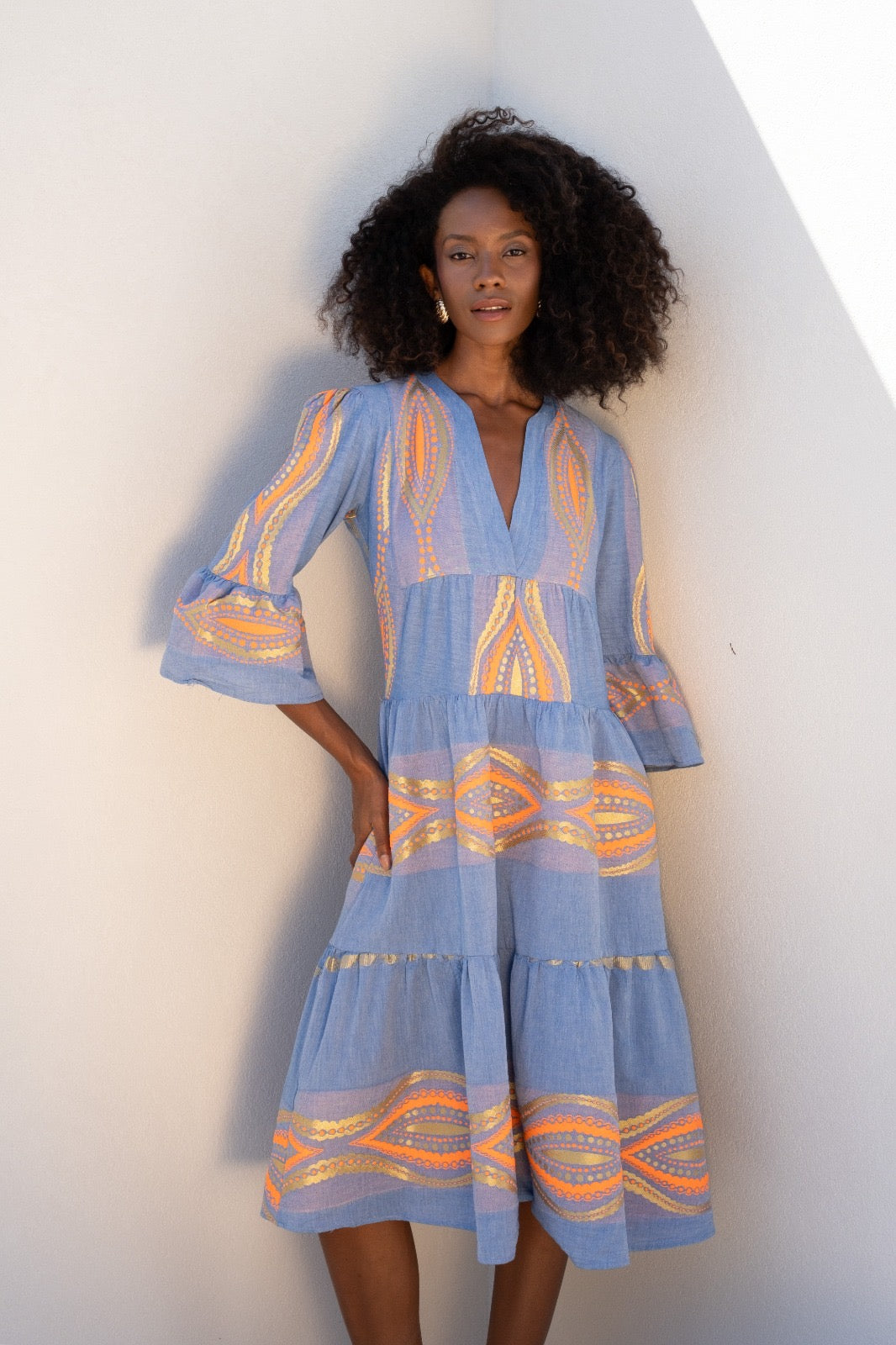 Gold Orange Light blue Dress — Mystery Resort