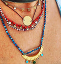 Rosary Necklace Apatite, Emerald, Labradorite, Turquoise, Gold-Plated Smile — Chase The Sun