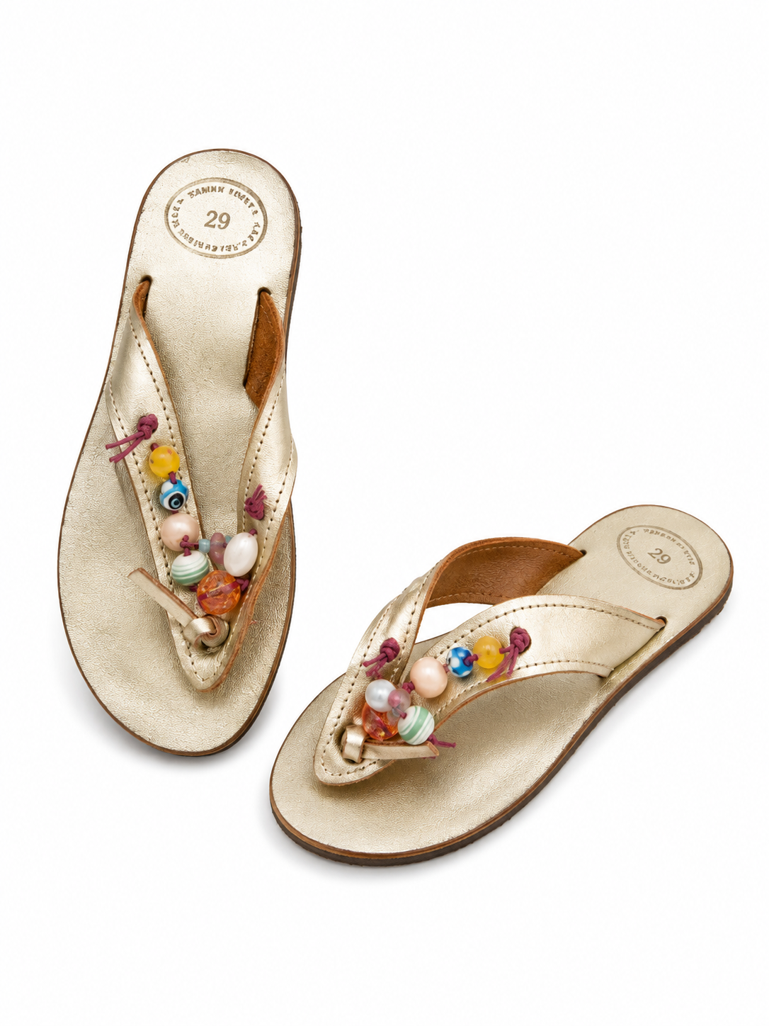 Kids Sandals - Gold Bejeweled