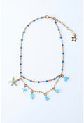 Gold blue starfish anklet — Iosifina Stars