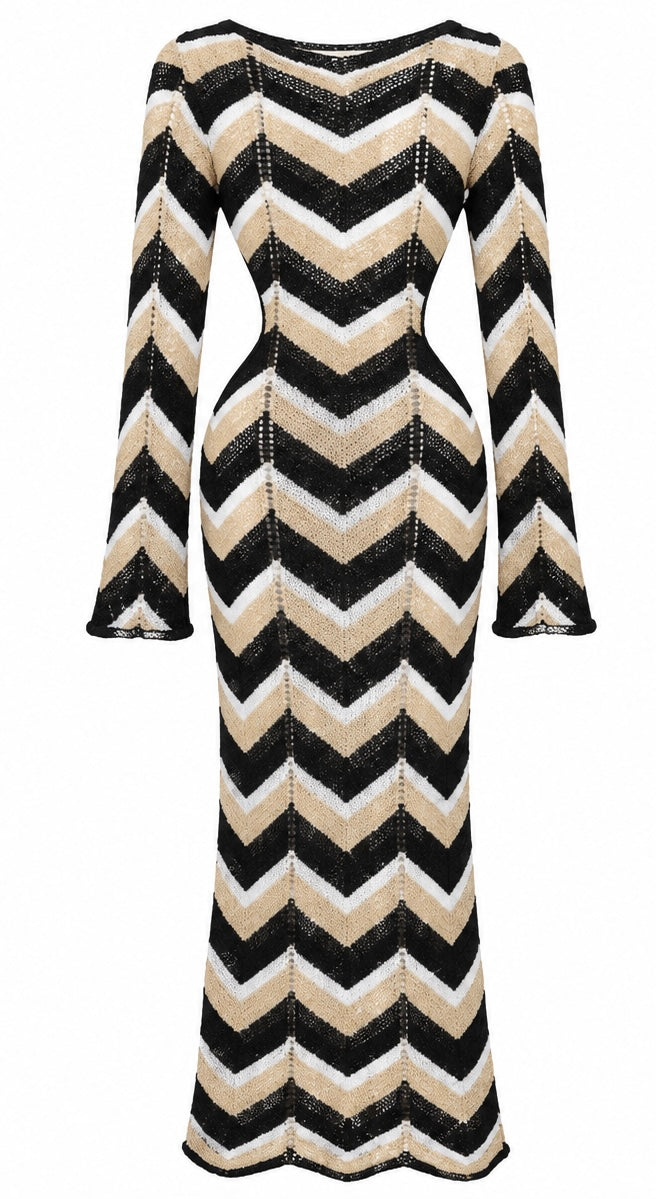 Hydra Black Gold Knit Dress