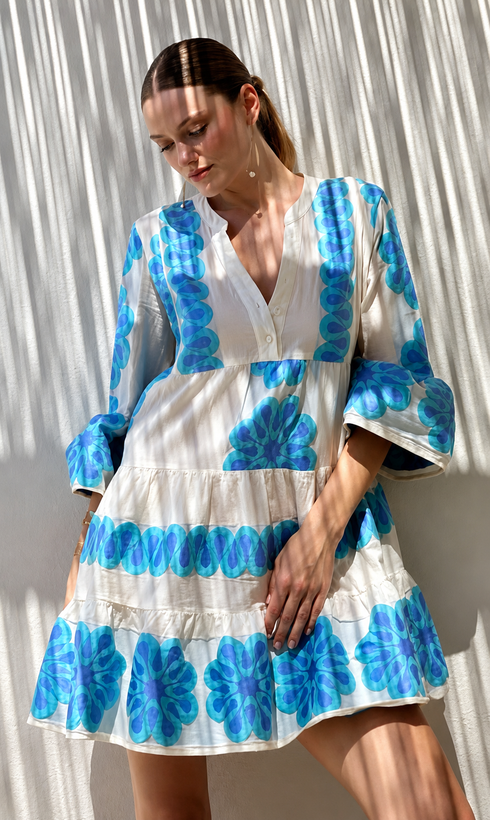 Turquoise Blue Off-white Dress — Mystery Resort