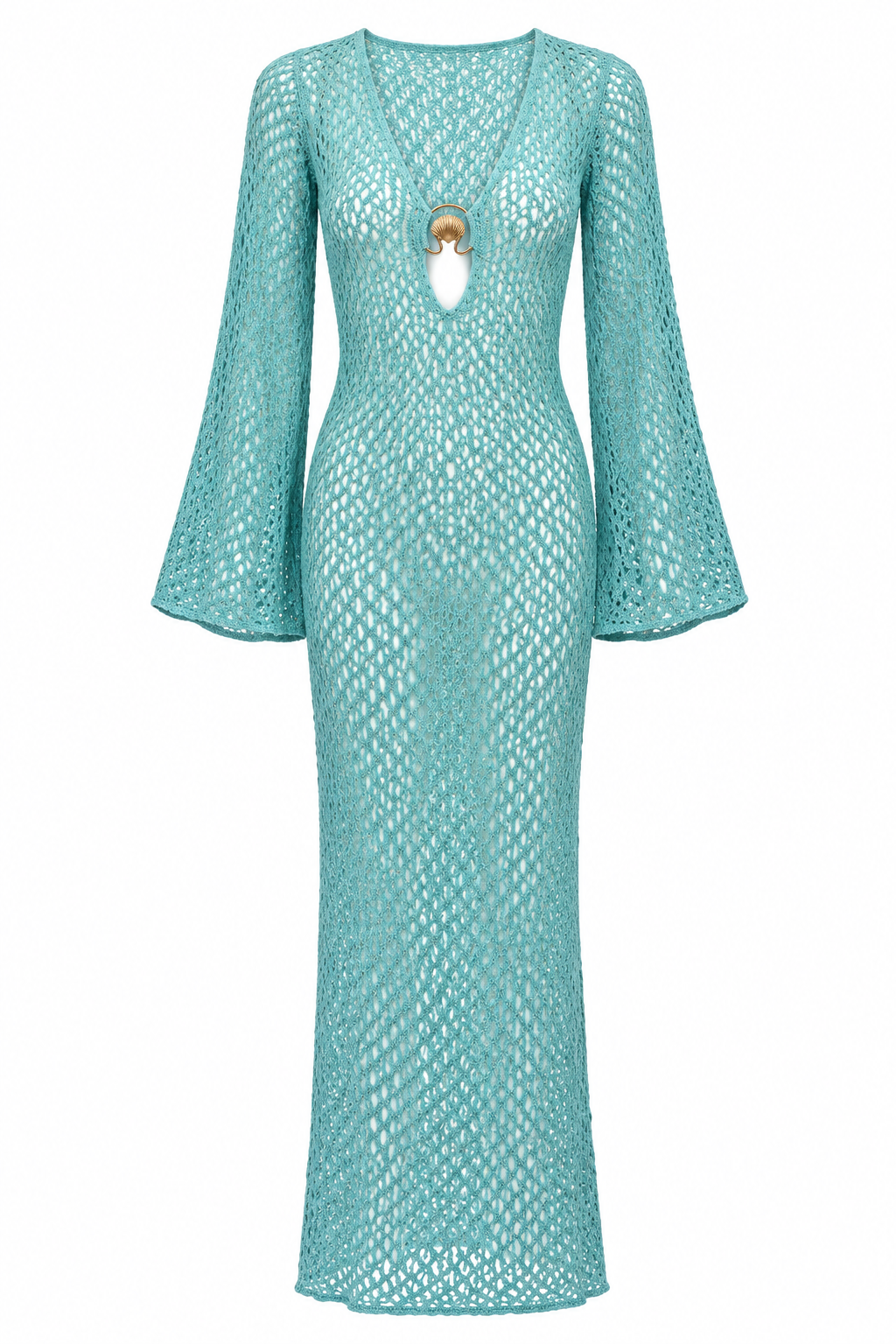 Naxos Maxi Knit Dress Turquoise