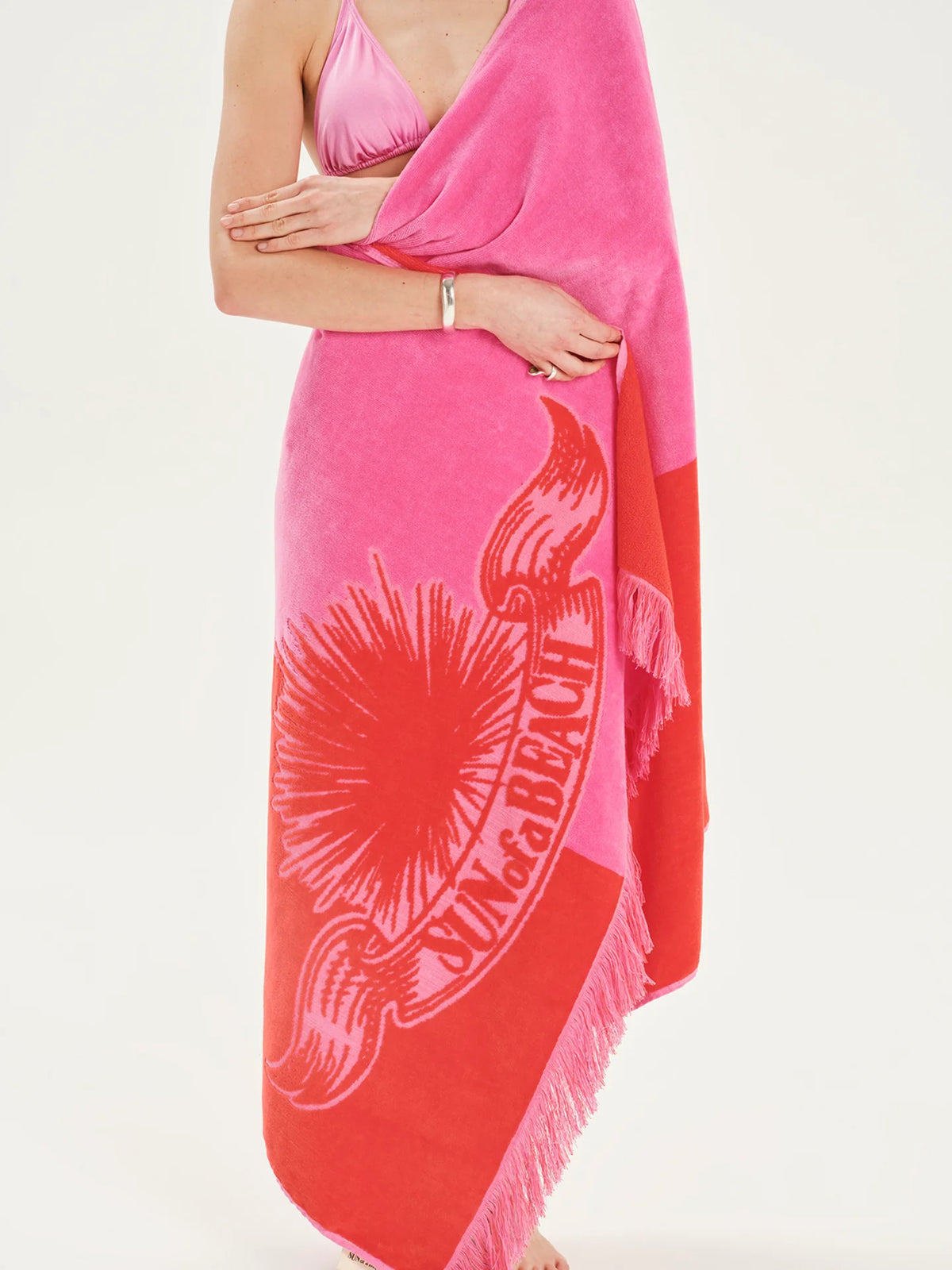 Bicolor Bubblegum Orange | Velvet Beach Towel — Sun of a Beach