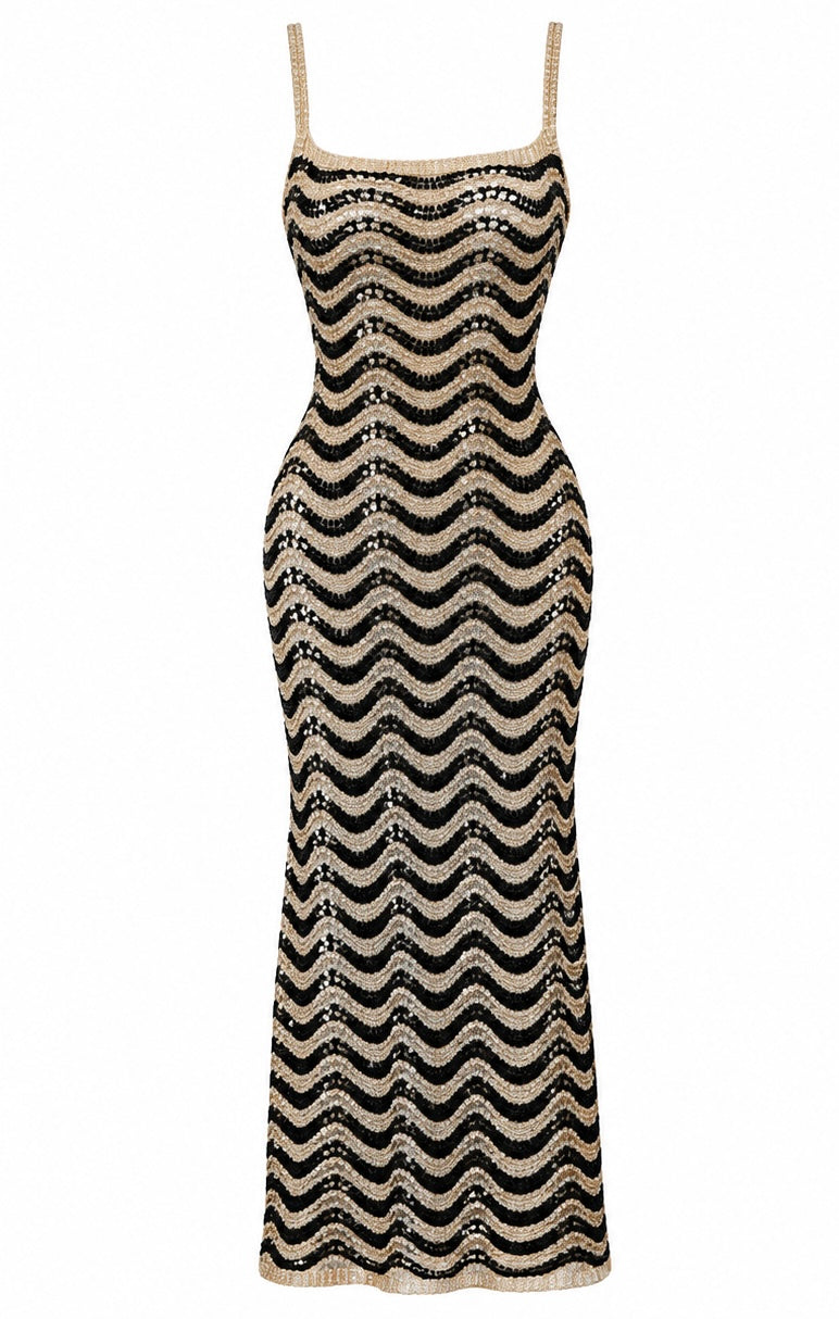 Mykonos Crochet Dress Black