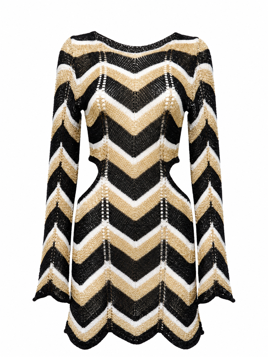 Spetses Black gold knit dress