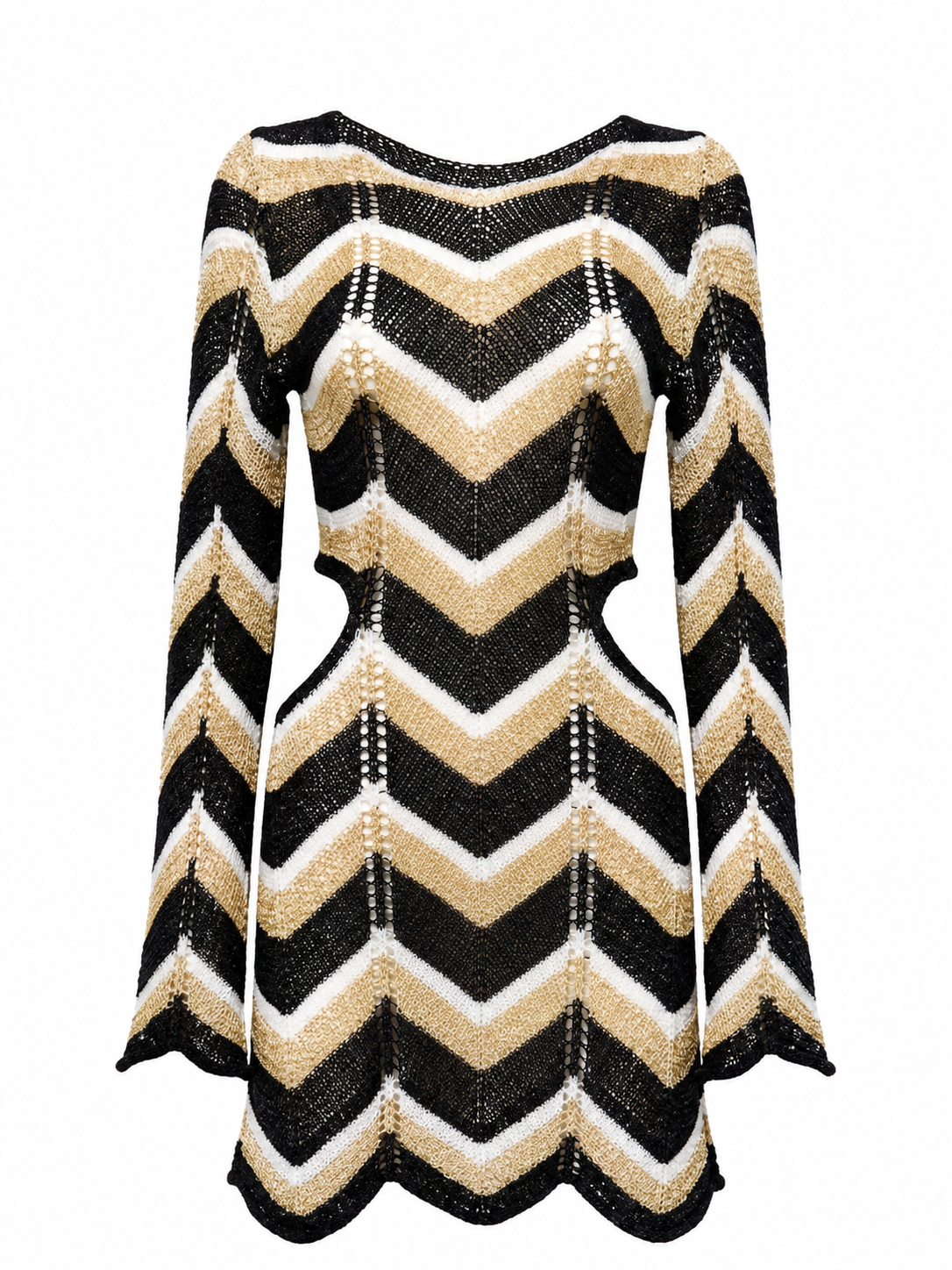 Spetses Black gold knit dress