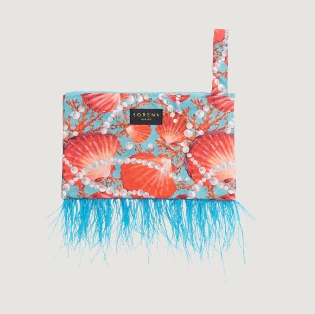 Feather mermaid clutch