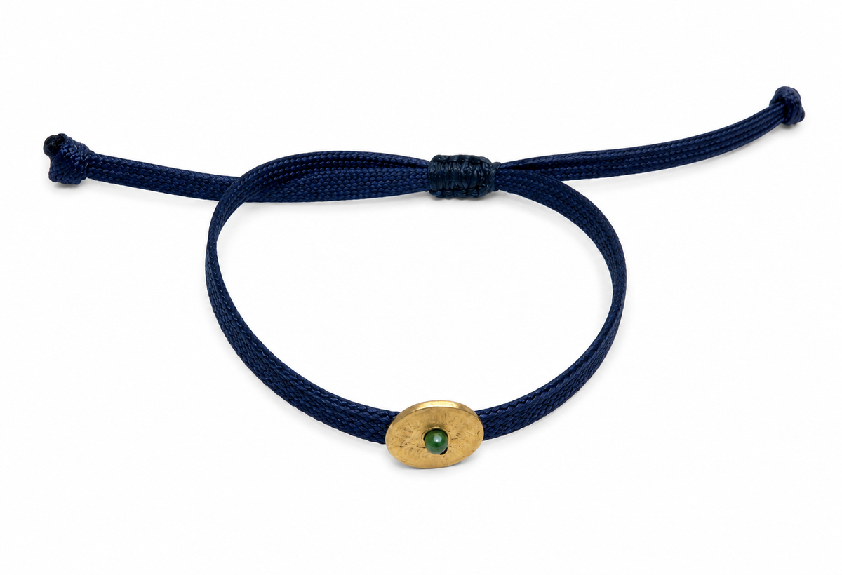 Bracelet With Engraved Eye, Gold-Plated Silver 925, Macrame — Chase The Sun