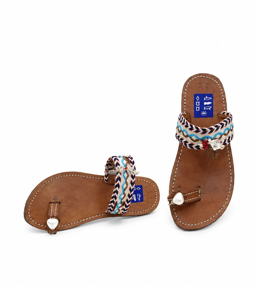 Kids sandals - Blue Grecian & Pearl