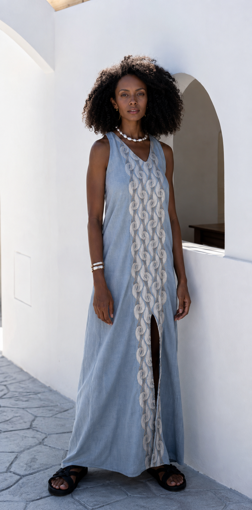 Silver Brown Denim Dress — Mystery Resort