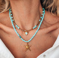 Summer beaded necklace with starfish