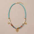 Ocean Treasure Turquoise Beaded Necklace with Coral