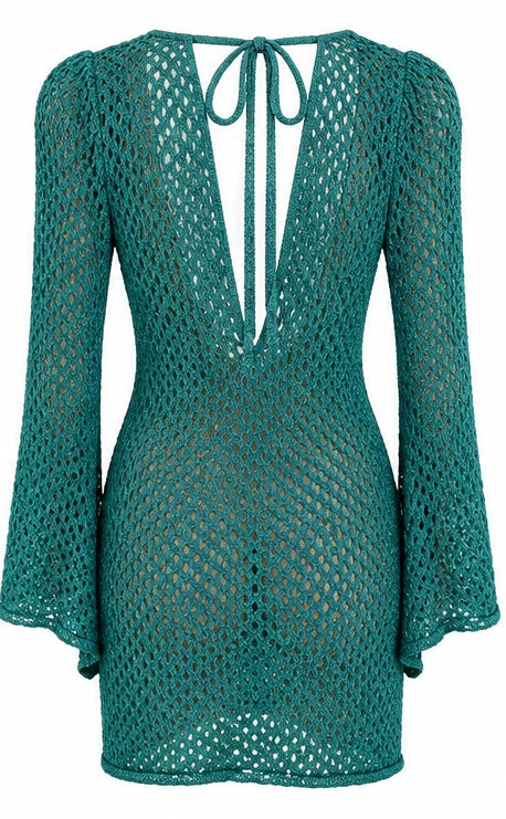 Santorini Petrol Blue Knit Dress