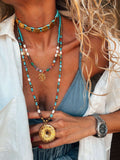 Ocean Treasure Turquoise Beaded Necklace with Sea Urchin