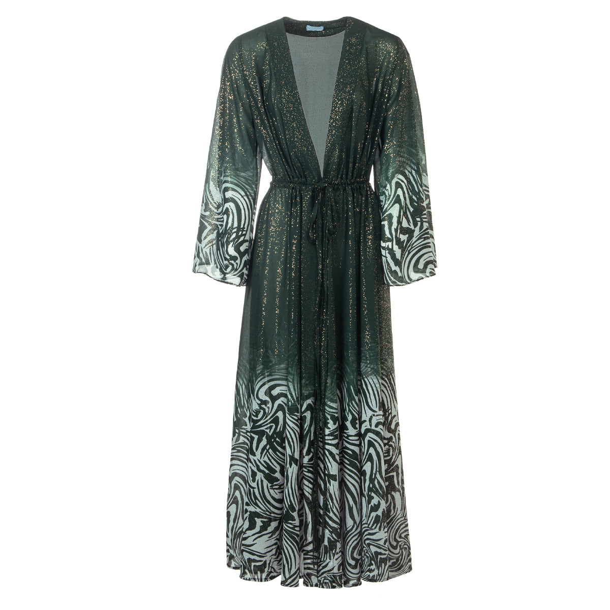 Alisahna Zebra blend Mimosa Kimono front ghost.jpg