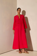 Ancient Kallos PARAPORTIANI CORD EMBROIDERED RED SILK COTTON front.jpg