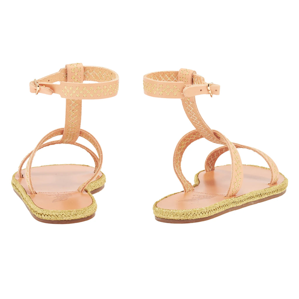 Ancient Kallos Penelope Stitch Sandals Natural ghost back.webp