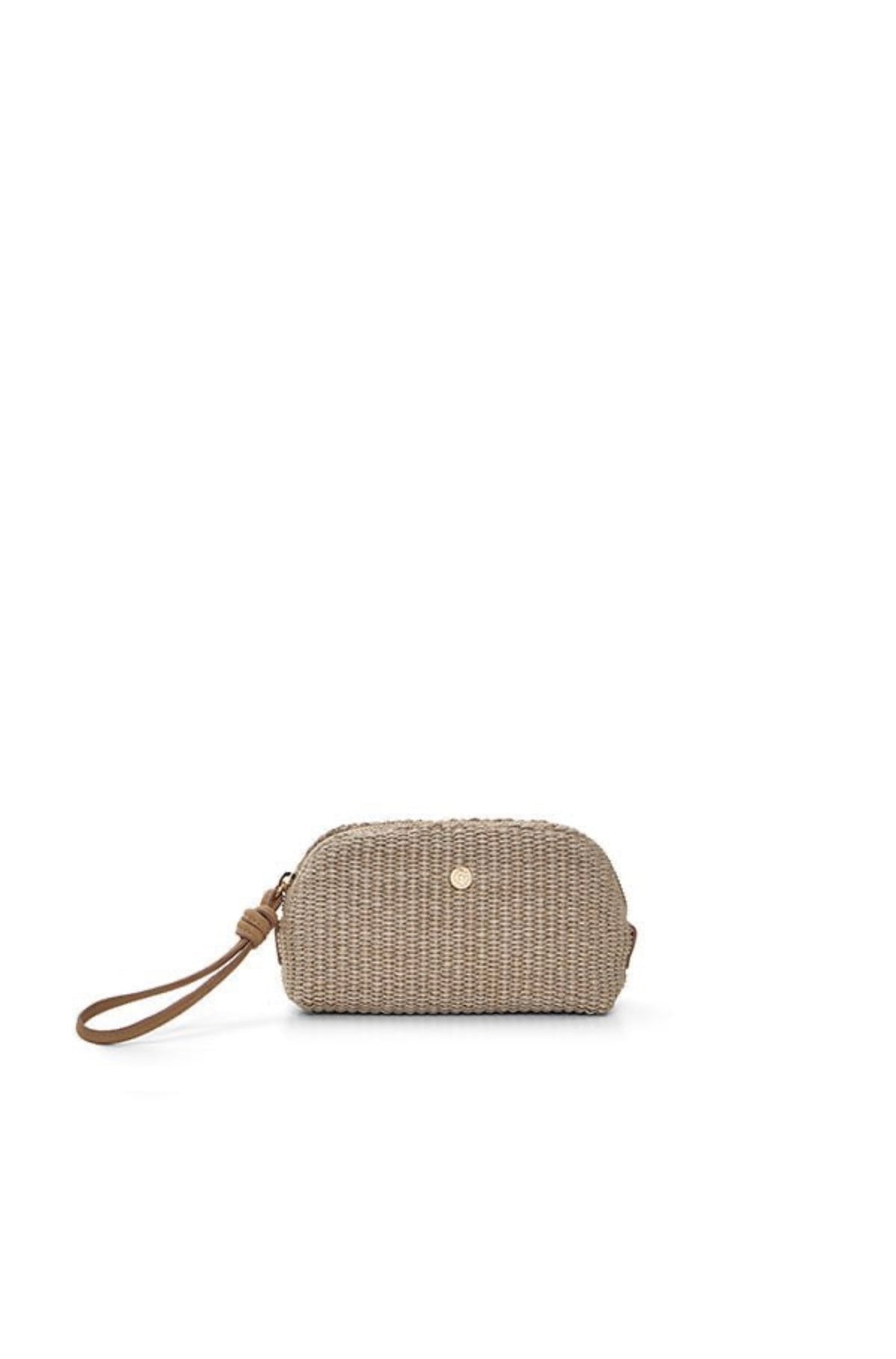 Chios Straw Vanity Case Beige — Apoella