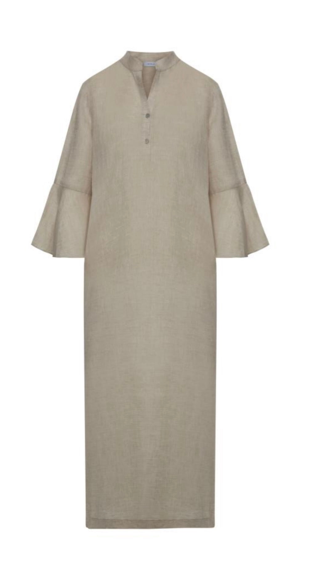 Apoella VICTORIA FRILL CAFTAN BEIGE ghost.jpg