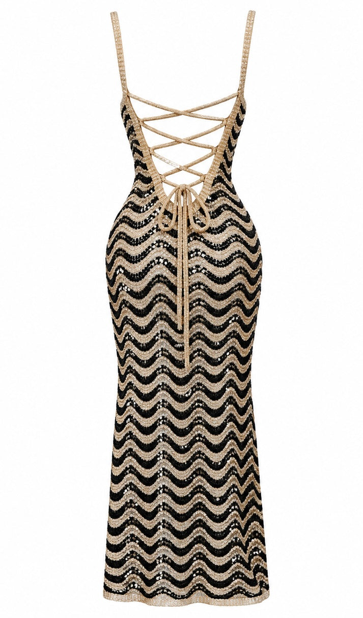 Mykonos Crochet Dress Black