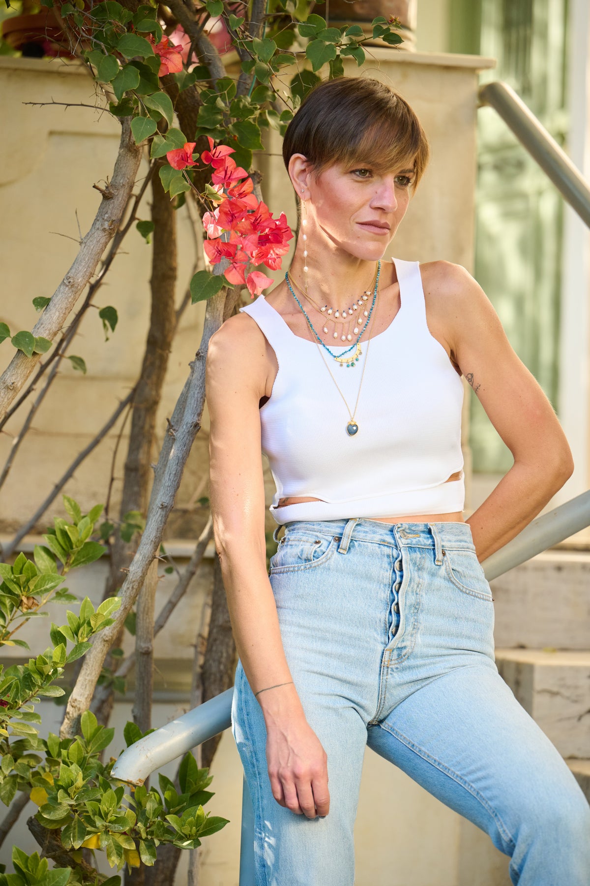 Chase the sun turquoise sun gold necklace.jpg