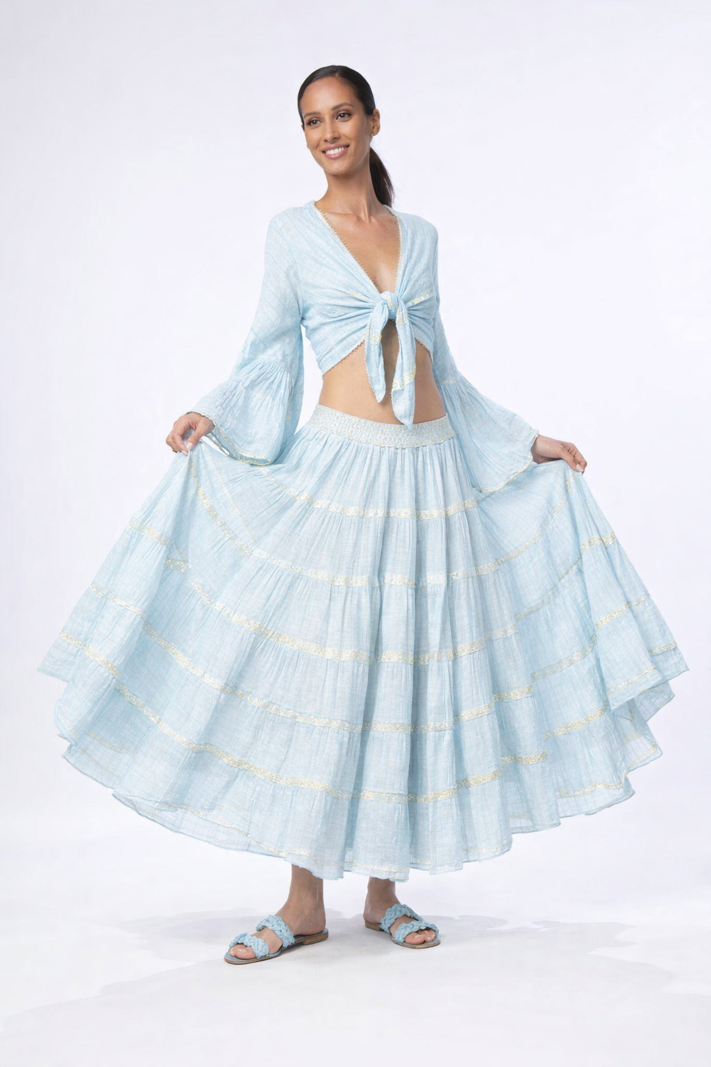 Christian Zen SERENA MAXI SKIRT and June top Ice blue (2).png