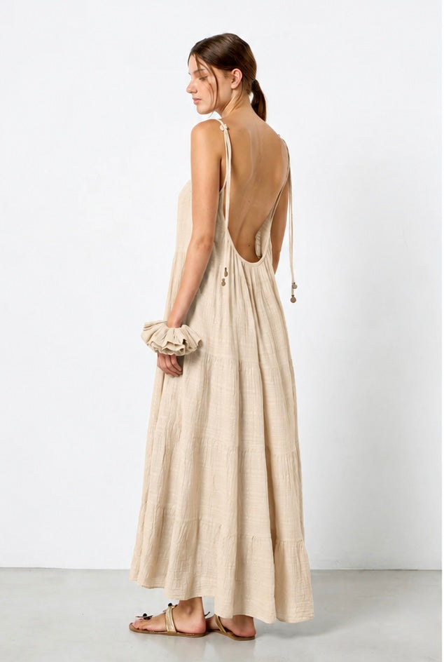 Christian Zen mirabella lurex maxi creme front.jpg