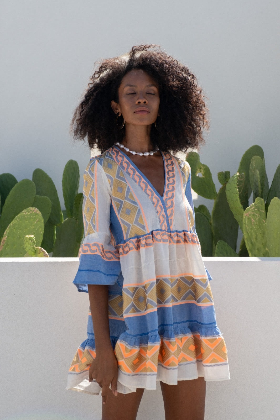Gold Lightblue Beige Dress — Mystery Resort
