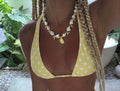 Mermaid Gold Charm Necklace with ocean charms