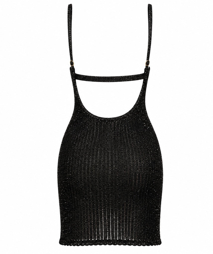 Sifnos Mini Black Knit Dress