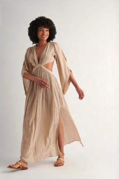 Dartemide Antiope long sleeve dress front sand.jpg