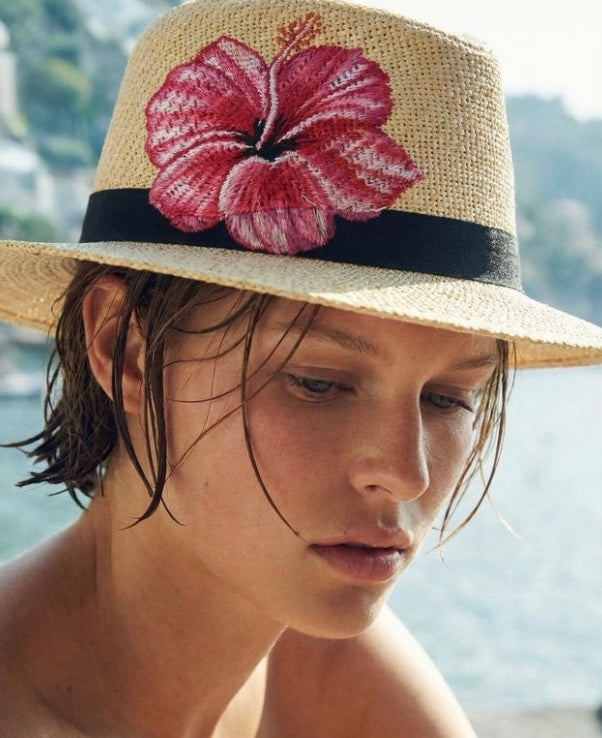Hibiscus Straw Hat