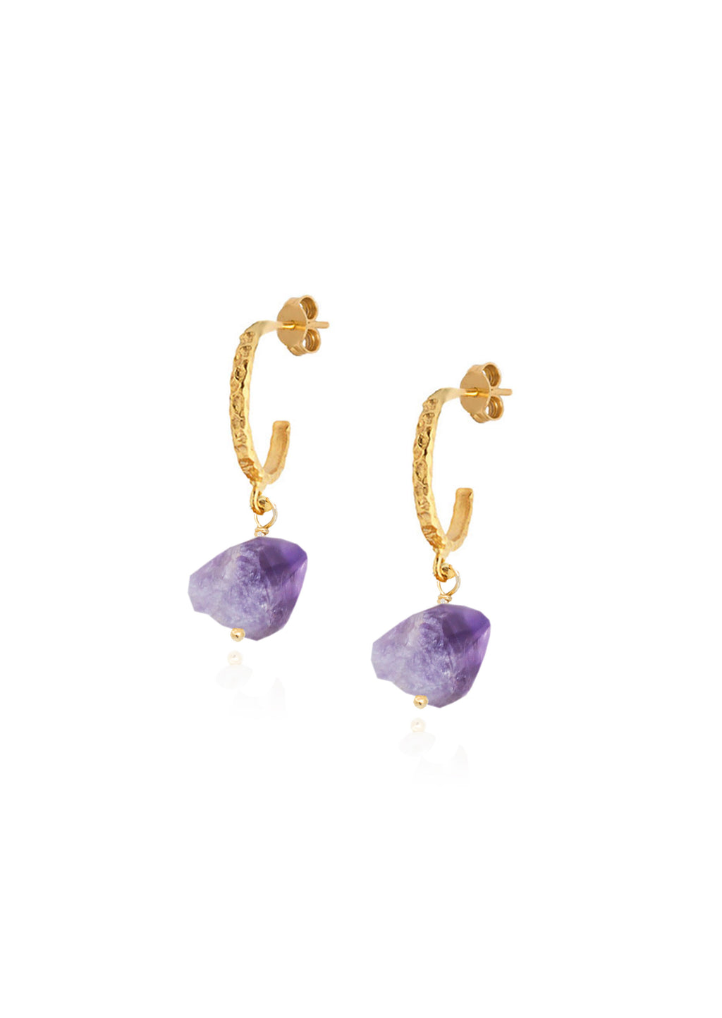 Hermina amethyst earrings ghost myrtillo hammerred hoops.JPG