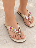 Kids Sandals - Gold Bejeweled