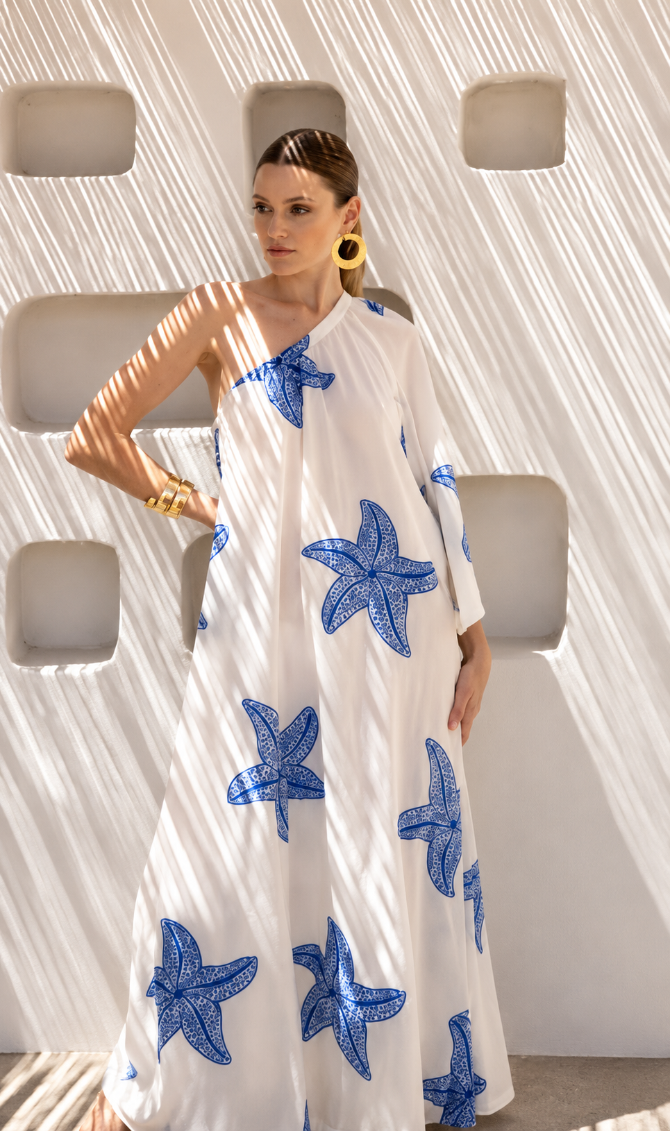 Blue Off White Starfish Dress — Mystery Resort