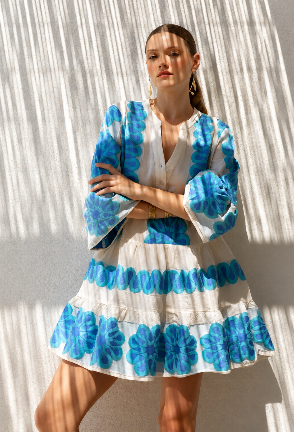 Turquoise Blue Off-white Dress — Mystery Resort