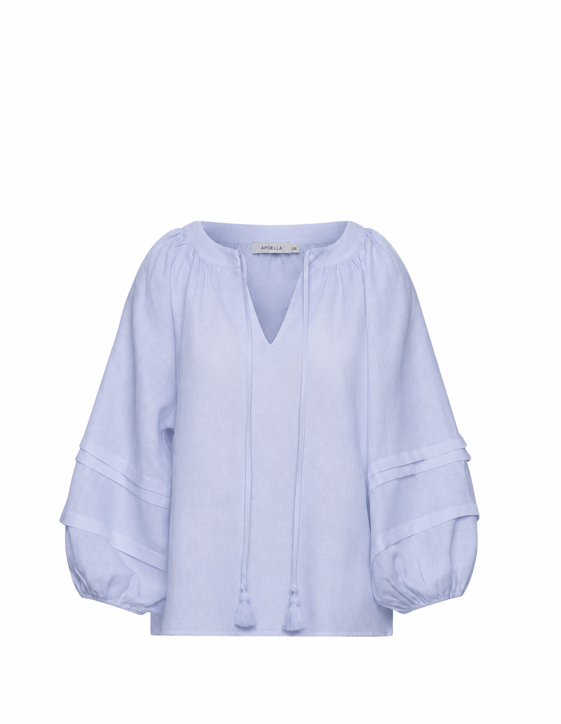 Kalli Balloon Sleeve Top Sky — Apoella