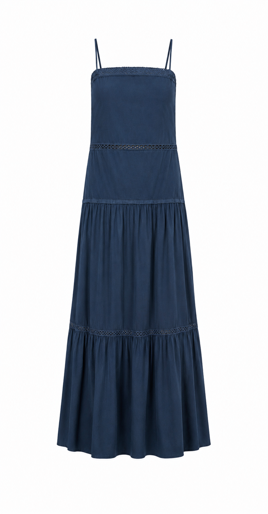 Chrysi Poplin Strap Long Dress Light Blue — Apoella