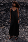 Maradoro black satin maxi dress.png