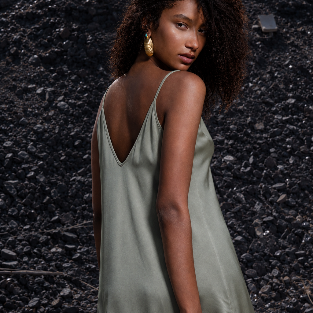 Maradoro khaki satin maxi dress back.PNG