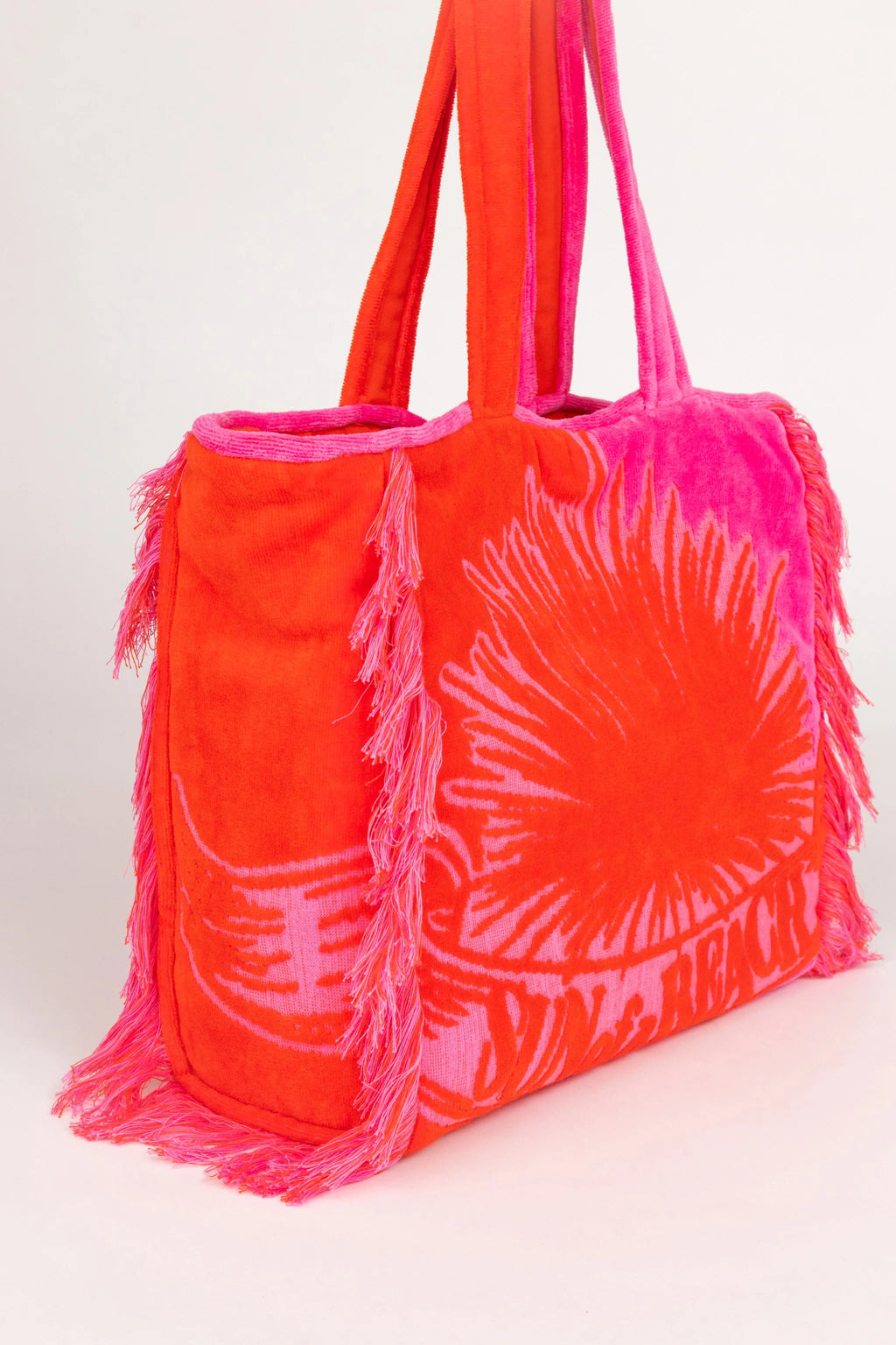 Sun of a beach bags-6Bicolor Velvet Bubblegum Orange | Terry Tote Beach Bag.WEBP