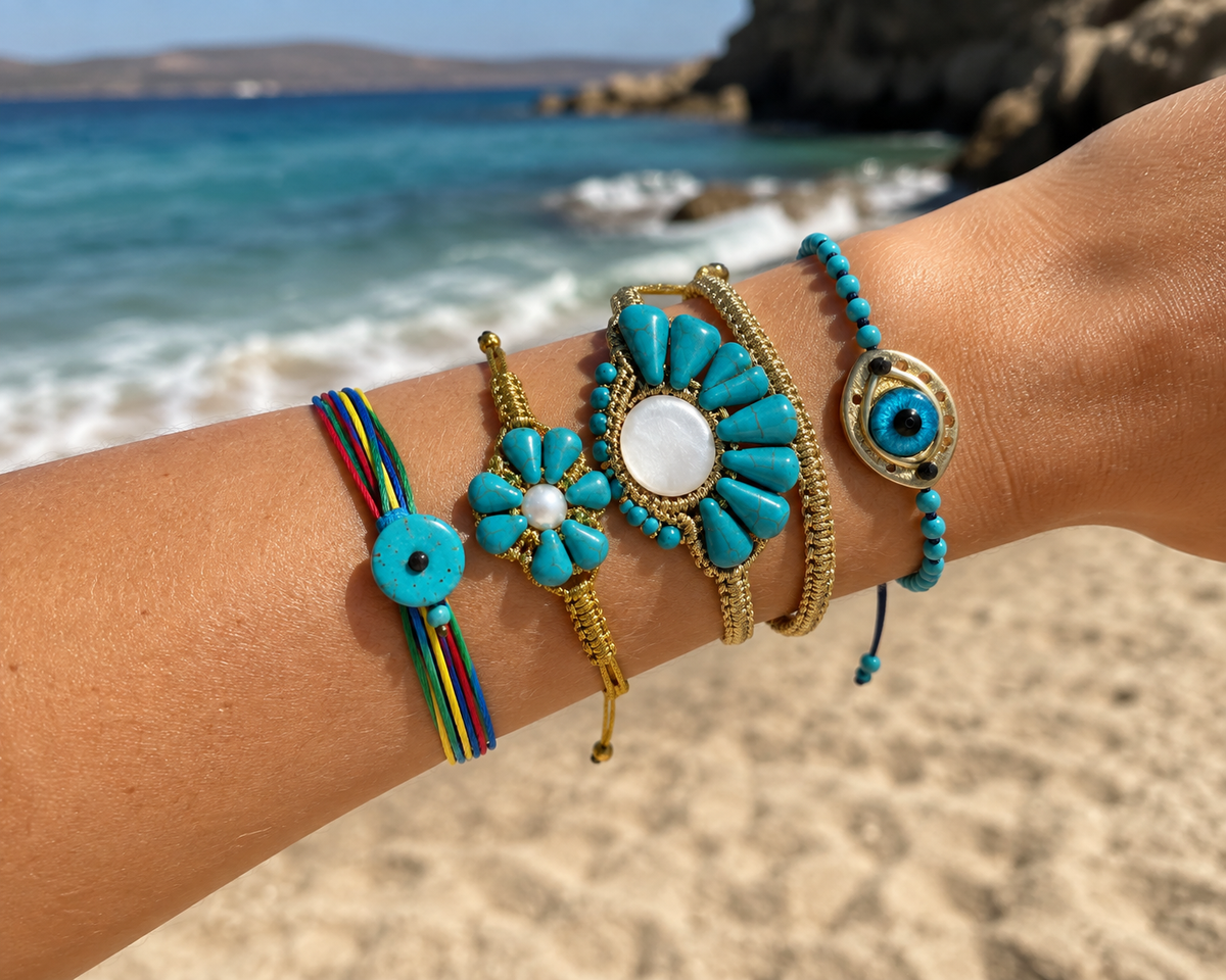 Velvet Heart Earrings, Embroidered Element, Turquoise, Gold-Plated Hooks — Chase The Sun