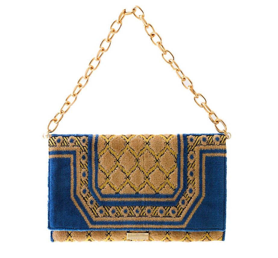 iosifina blue velvet grecian clutch.jpg