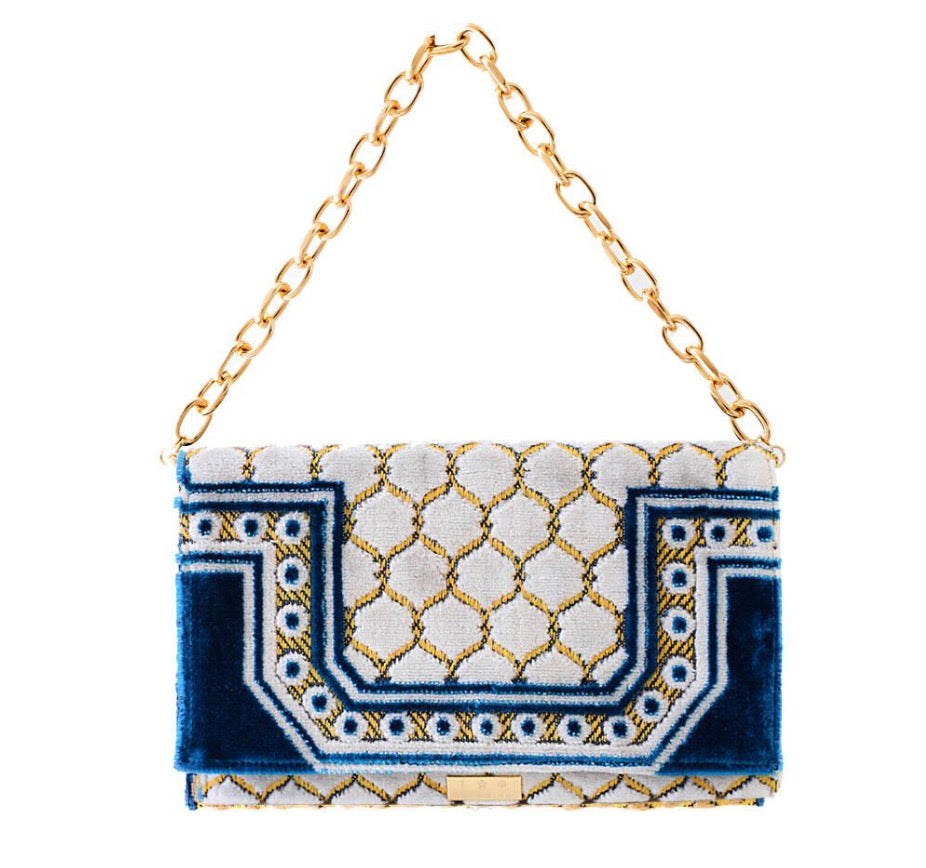 iosifina blue white velvet grecian clutch.jpg.jpg